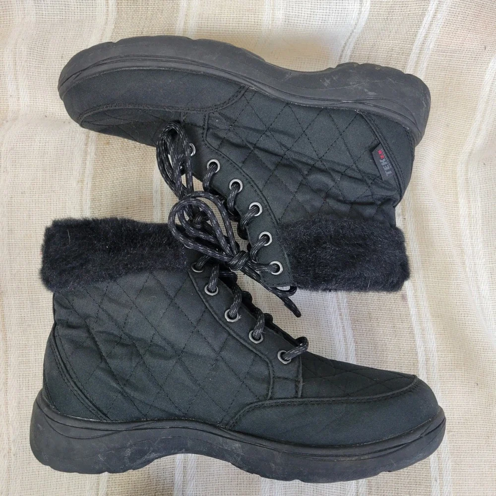 L.L. Bean‎ Nylon Quilted Insulated Commuter Snow Winter Boots Black Size 7.5